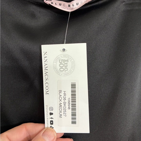 Nanamacs Black Satin Ruffle Mini Skirt Sz Medium NWT - Picture 4 of 5